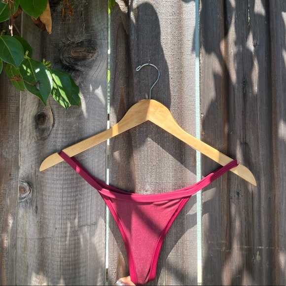 Posh Pua velvet maroon bikini bottoms; size Small - Picture 1 of 5